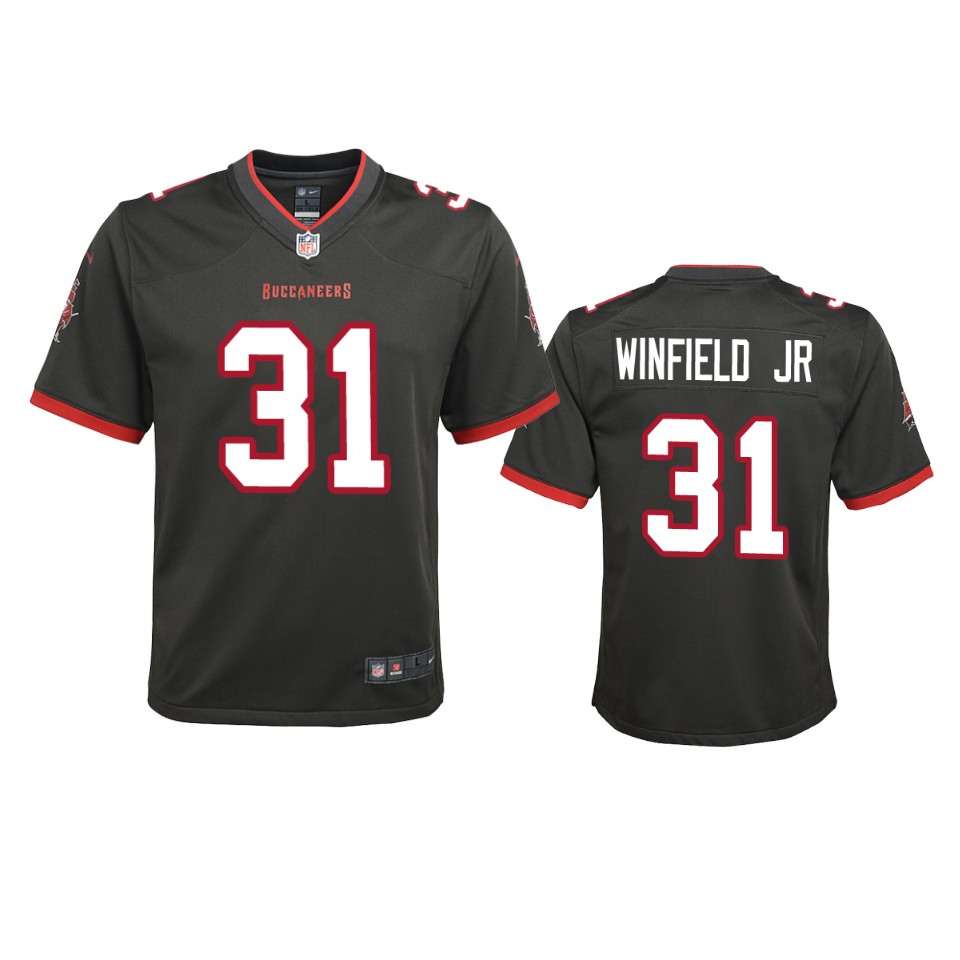 Nike youth Tampa Bay Buccaneers #31 Antoine Winfield Jr. Pewter 2020 NFL Draft Alternate Game Jersey->women nfl jersey->Women Jersey